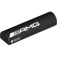 Brick Curved 1 x 4 x 2/3 Double, No Studs with White 'AMG MSC', Left print (79756pr0007)