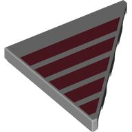 Tile 45° Cut 4 x 4 (Triangle) with Dark Red Stripes print (7975pr0001)