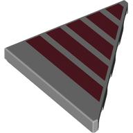 Tile 45° Cut 4 x 4 (Triangle) with Dark Red Stripes print (7975pr0002)
