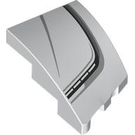 Slope Curved 3 x 2 with Stud Notch Left with Black/Light Bluish Grey Hood Line print (80177pr0010)