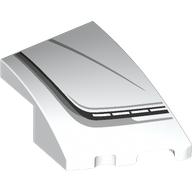 Slope Curved 3 x 2 with Stud Notch Right with Black/Light Bluish Grey Hood Line print (80178pr0020)