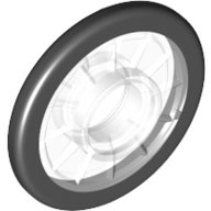 Wheel Wheelchair with Fixed Black Hard Rubber Tire Pattern, with Pin Hole (80441pat0001)