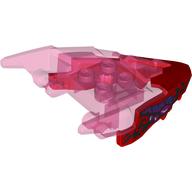 Creature Body Part, Dragon Head with Trans-Dark Pink Horns Pattern and Magenta Eyes, Dark Purple Scales, Black Markings print (82276pat0003pr0001)