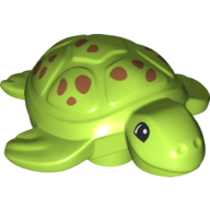 Duplo Animal Turtle, No Top Stud, Dark Orange Spots Print (84190pr0001)