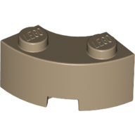 Brick Round Corner 2 x 2 Macaroni with Stud Notch and Reinforced Underside [New Style] (85080)