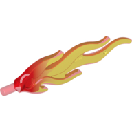 Wave / Flame Rounded Large with Marbled Trans-Yellow Pattern (85959pat0003)