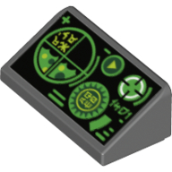 Slope 30° 1 x 2 x 2/3 with Green Screens and Controls Print (85984pr0013)