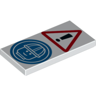 Tile 2 x 4 with Warning Sign and Helmet Mandatory Sign print (87079pr0113)