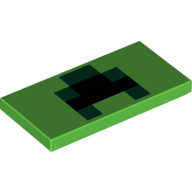 Tile 2 x 4 with Pixel Squares (Creeper Mouth) Print (87079pr0212)