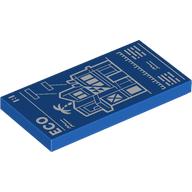 Tile 2 x 4 with White Blueprint print (87079pr0311)