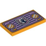Tile 2 x 4 with Car Front with Headlights, Grille, Horse and Horseshoe Print (87079pr0319)