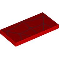 Tile 2 x 4 with Dark Red Webs print (87079pr0325)