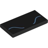 Tile 2 x 4 with Medium Blue Curved Lines print (87079pr0341)