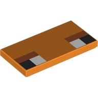 Tile 2 x 4 with Pixelated White/Black Eyes, Nougat Eyeshadow print (87079pr0354)