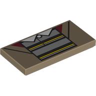Tile 2 x 4 with Jacket, Sand Blue/Dark Green/Yellow Shirt, White Collar print (87079pr9837)