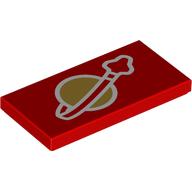 Tile 2 x 4 with Classic Space Logo print (87079pr9866)