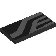 Tile 2 x 4 with Silver Zig-Zagging Stripes print (87079pr9868)