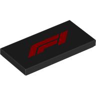 Tile 2 x 4 with Red F1 Logo print (87079pr9883)