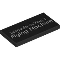 Tile 2 x 4 with 'Leonardo Da Vinci's Flying Machine' print (87079pr9889)