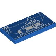 Tile 2 x 4 with Blueprint of Ice-cream Parlor print (87079pr9912)