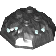 Rock 4 x 4 x 1 1/3, Top with Trans-Light Blue Crystals Pattern (87398pat0001)