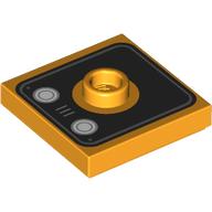 Plate Special 2 x 2 with Center Stud (Jumper) with Black Square, Light Bluish Grey Circles print (87580pr0004)