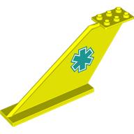 Tail 12 x 2 x 5 with Dark Turquoise Star of Life print (87614pr0003)