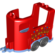 Duplo Horse Trailer with Medium Blue Base and Stars and 'CIRCUS' Print (87703pr0002)