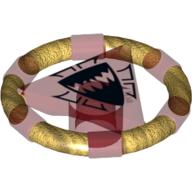 Ring with Centre Triangle with Gold Bands and Shark Print [Atlantis Key] (87748pr0001)