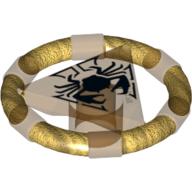 Ring with Centre Triangle with Gold Bands and Crab Print [Atlantis Key] (87748pr0003)