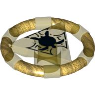 Ring with Centre Triangle with Gold Bands and Turtle Print [Atlantis Key] (87748pr0005)