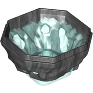 Rock 4 x 4 x 1 2/3, Bottom with Trans-Light Blue Crystals Pattern (88644pat0001)