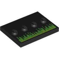 Plate Special 3 x 4 with 1 x 4 Center Studs with Bright Green/Lime Pixelated Energy print (88646pr0007)