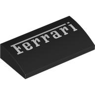Slope Brick Curved 2 x 4 x 2/3 No Studs with White 'Ferrari' print (88930pr0029)