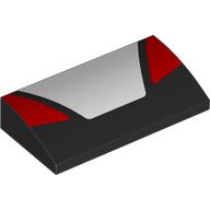 Slope Brick Curved 2 x 4 x 2/3 No Studs with White/Red Hood Shapes print (88930pr0039)