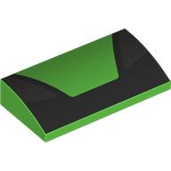 Slope Brick Curved 2 x 4 x 2/3 No Studs with Black Hood Shape, Dark Bluish Grey Headlight print (88930pr0040)