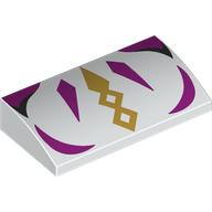 Slope Brick Curved 2 x 4 x 2/3 with Dark Purple/Gold Shapes print (88930pr0046)