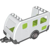 Duplo Caravan with Bright Green Interior and Dark Bluish Gray Base (89199)