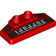 Duplo Rear Spoiler 2 x 4 x 1 / 2 with 'Ferrari' Print (89398pr0007)