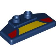 Duplo Rear Spoiler 2 x 4 x 1 / 2 with Yellow and Red Panels Print (89398pr0008)