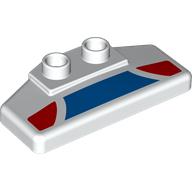 Duplo Rear Spoiler 2 x 4 x 1 / 2 with Blue and Red Panels Print (89398pr0010)
