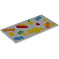Tile 8 x 16 with LEGO Bricks, Yellow Minifig print (90498pr0024)