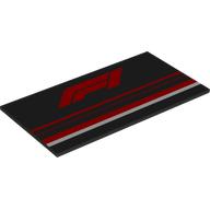 Tile 8 x 16 with Red F1 Logo, Red/White Lines print (90498pr0030)