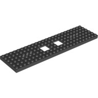 Vehicle Base, Train 6 x 24 with Two 2 x 2 Openings and 3 Round Holes Each End, Reinforced on Bottom Side (92088)