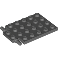 Plate Special 4 x 6 with Trap Door Hinge [Long Pins] (92099)