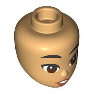 Minidoll Head Black Eyebrows, Reddish Brown Eyes, Nougat Lips print (92198pr0432)