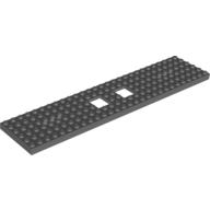 Vehicle Base, Train 6 x 28 with Two 2 x 2 Openings and 3 Round Holes Each End (92339)