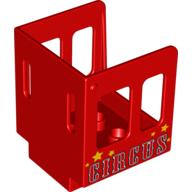 Duplo Train Cabin 3 x 3 x 3 1/2 with Red 'CIRCUS' and Stars Print (92453pr0002)