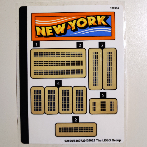 Sticker Sheet 1 for Set 40519-1 (92595)