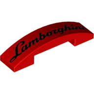 Slope Curved 4 x 1 Double with No Studs with 'Lamborghini' print (93273pr0017)